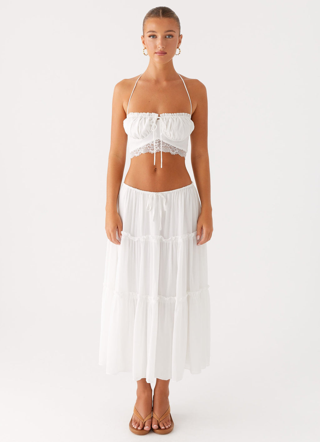 Evi Halterneck Top - Ivory