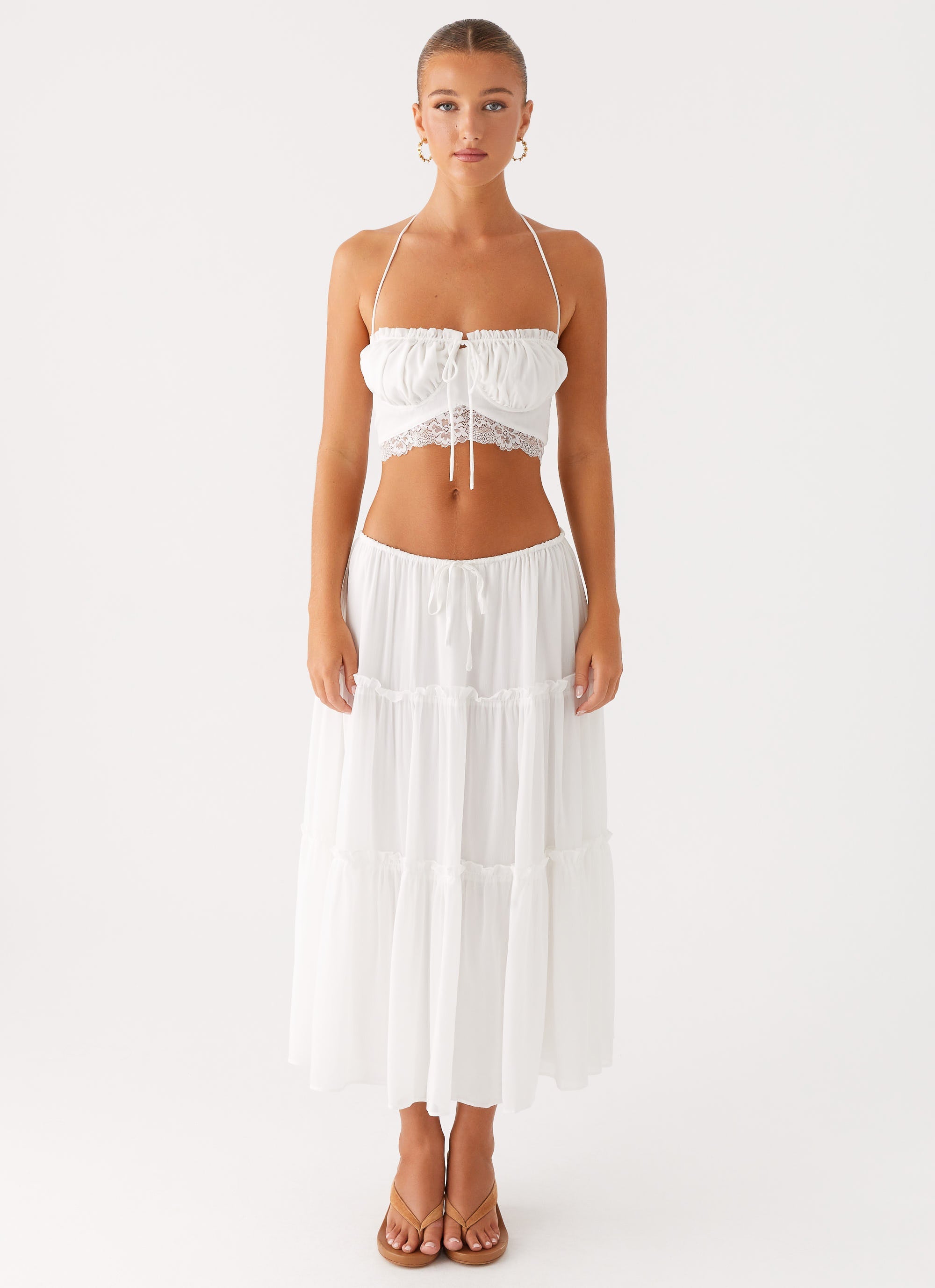 Evi Halterneck Top - Ivory